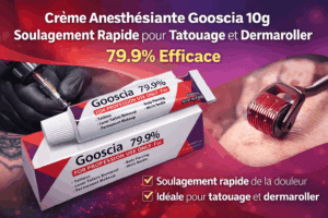 crème anesthésiante gooscia 10g – soulagement rapide pour tatouage et dermaroller – 79.9% efficace