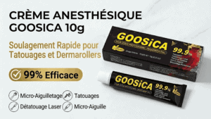 Crème Anesthésiante Gooscia 10g - Soulagement Rapide pour Tatouage et Dermaroller - 99% Efficace