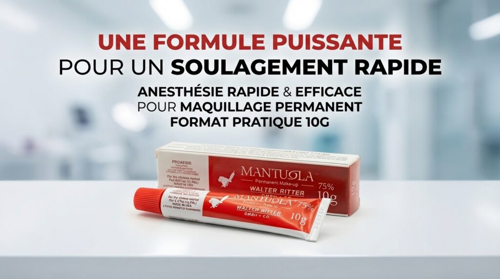 Crème Anesthésiante Rapide Mantualo 10g 85% pour Tatouage & Dermaroller 3 Crème Anesthésiante Rapide Mantualo 10g formule puissante pour un soulagement rapide
